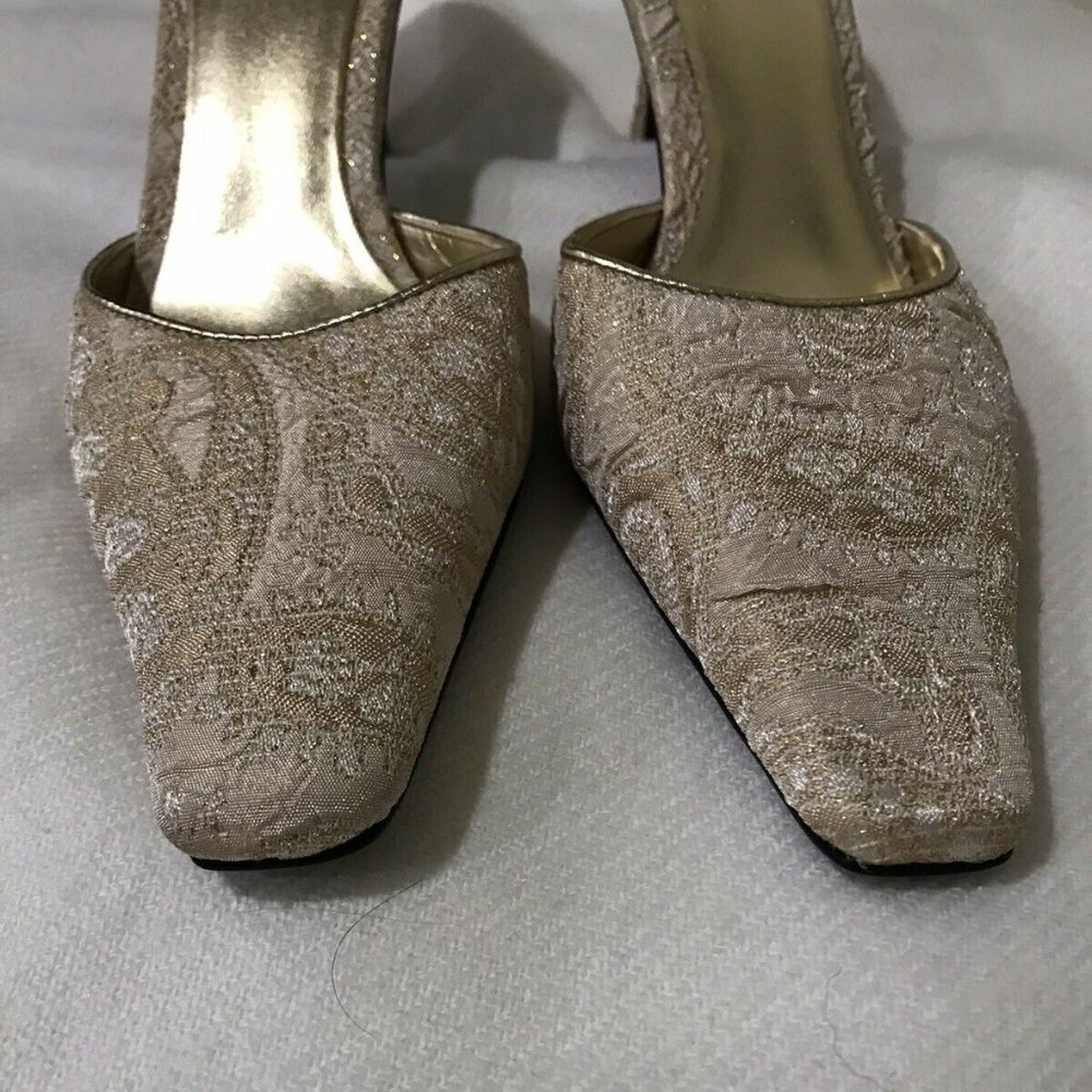Gold Glitter Mules